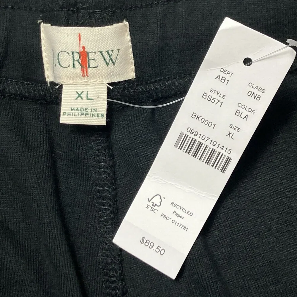 J Crew Heritage Brushed Rib Knit Jogger Mens‎ XL Black Cotton Sweatpants BS571